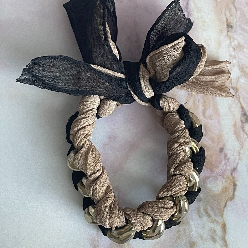Old Navy Black & Gold Braided Adjustable Bracelet